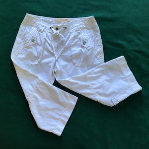 J. Crew Chino Capris Cropped Pants Five Pockets White 8 Cotton Classic Twill